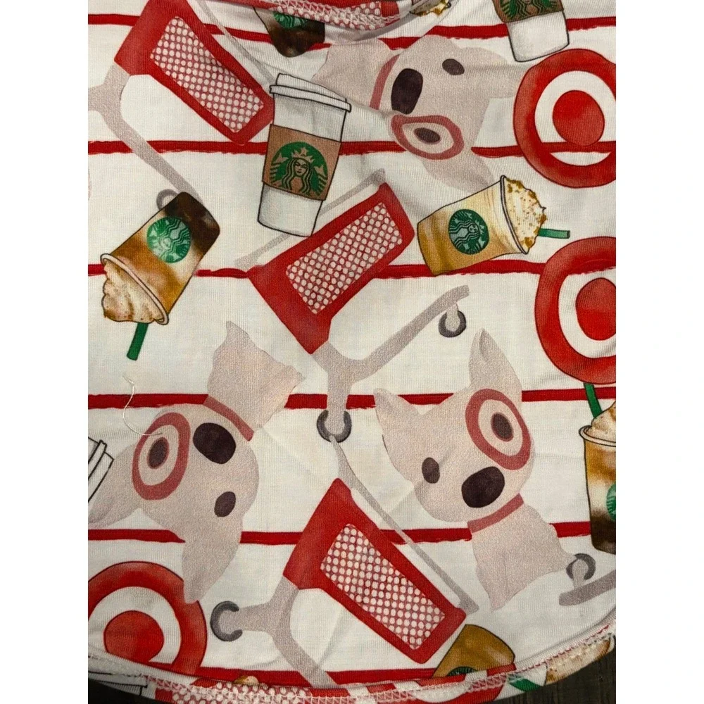 Target Bullseye Dog Starbucks Coffee Shopping Cart Bamboo Print Snap Baby Bib